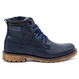 Olivier Stivali invernali in pelle 754 blu navy