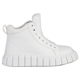 SHELOVET Sneakers bianche alla moda con ecopelle bianco