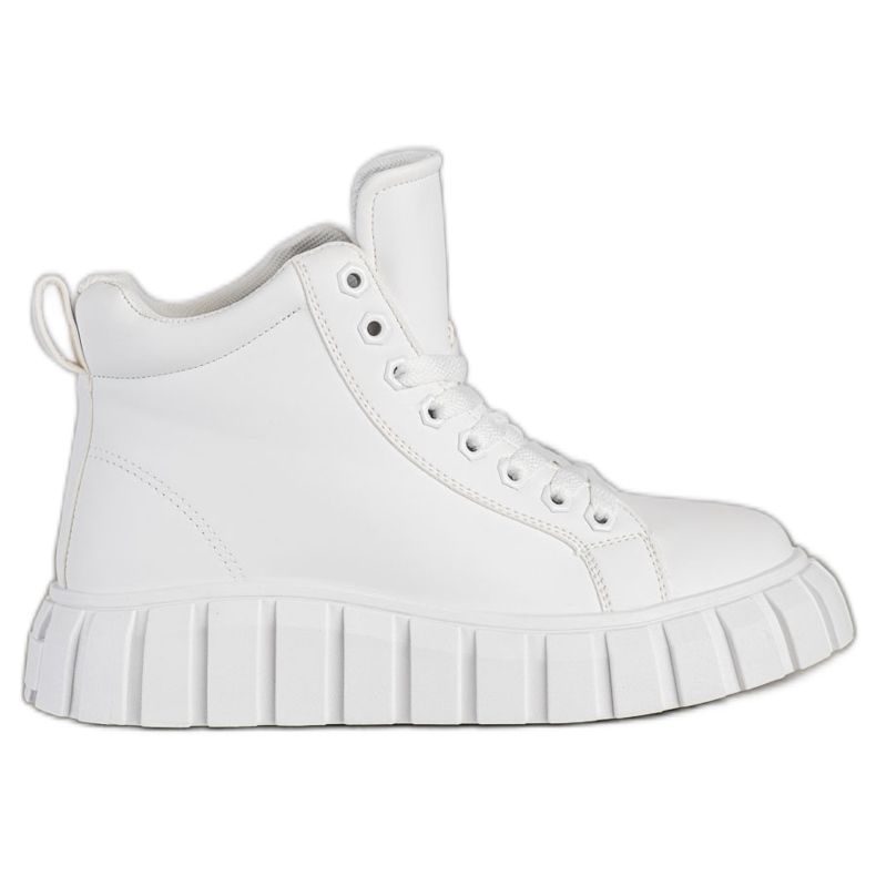 SHELOVET Sneakers bianche alla moda con ecopelle bianca