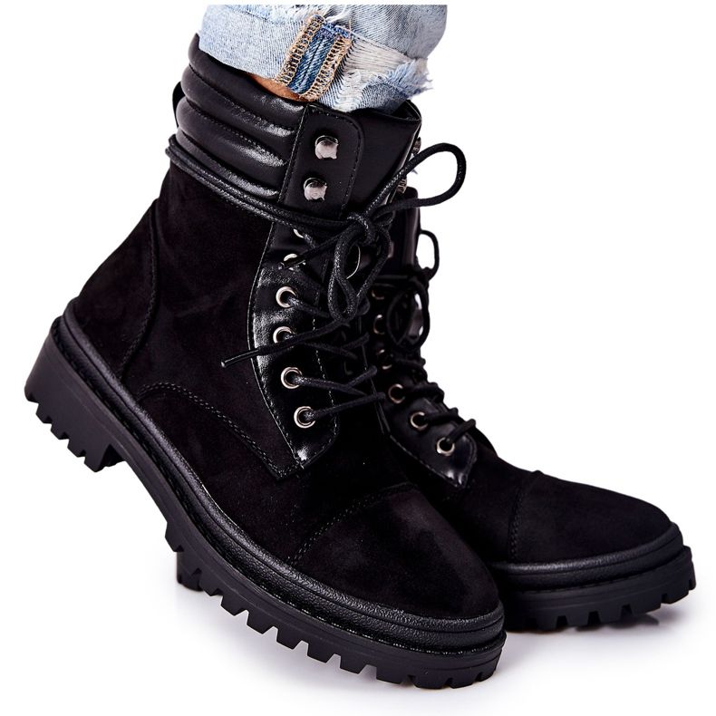 PG1 Stivali Donna Scamosciato Nero Deliopis