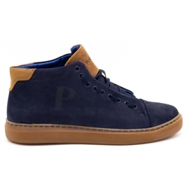 Polbut Scarpe da uomo in pelle 2110 blu navy