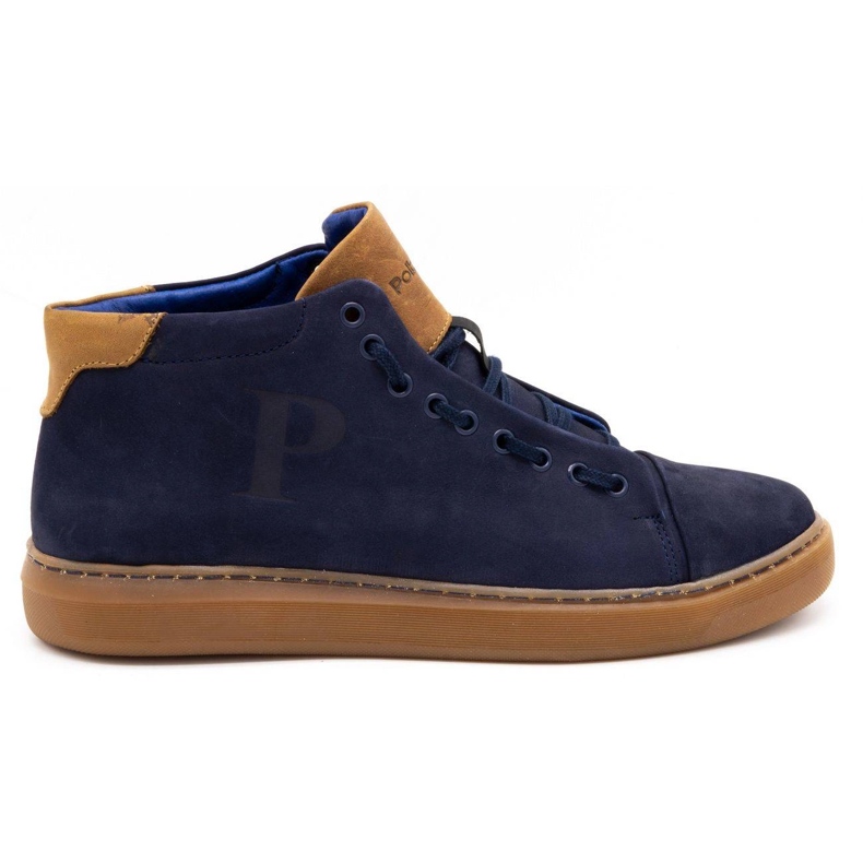 Polbut Scarpe da uomo in pelle 2110 blu navy