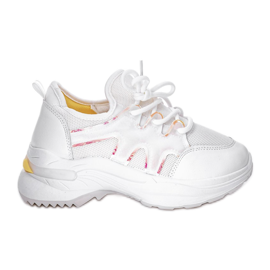 Brutte scarpe bianche con grosse suole Ellen bianca