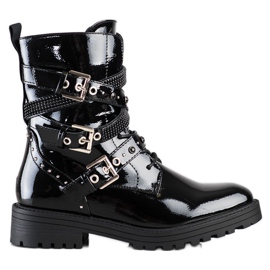 Erynn Operai neri con fibbie decorative nero