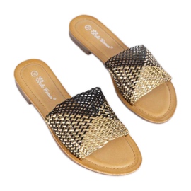 Pantofole Glam Star nere e oro nero