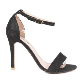 Sandali neri su tacco Silver Night nero
