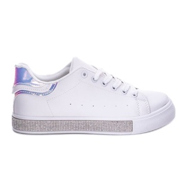 Scarpe sportive bianche con decorazione olografica Ciri bianca blu
