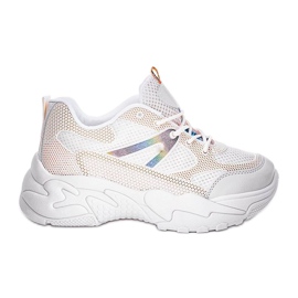Sneakers beige con suola spessa Alice bianca