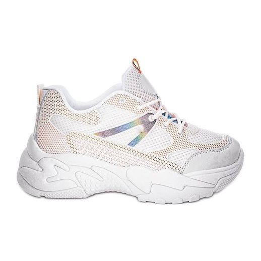 Sneakers beige con suola spessa Alice bianca