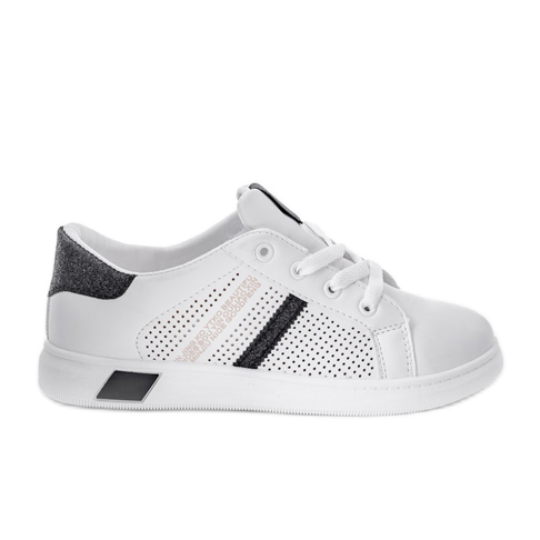 Scarpe da ginnastica bianche glitter nere Betsy bianca nero