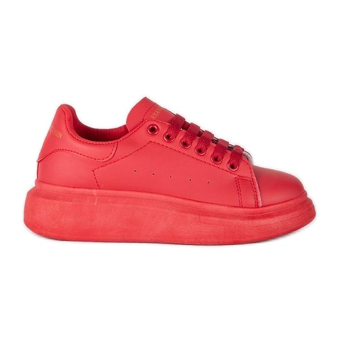 Scarpe da ginnastica rosse da donna di sfilata rosso