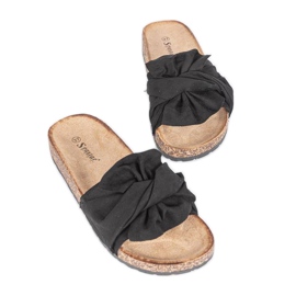 Pantofole nere con fiocco Step Of Pleasure nero