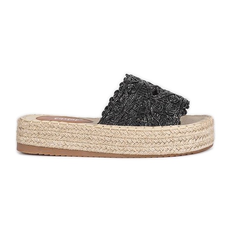 Pantofole nere sulla piattaforma Sudden Draft nero