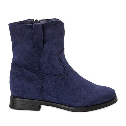 Stivali blu navy su una zeppa Buenna coperta