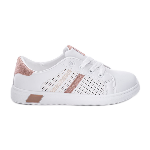 Scarpe da ginnastica bianche glitter rosa di Betsy bianca