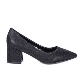 Pumps nere luminose sul post di Laita nero