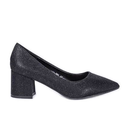 Pumps nere luminose sul post di Laita nero