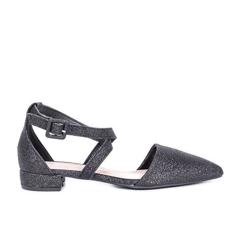 Ballerine nere con glitter Elise nero