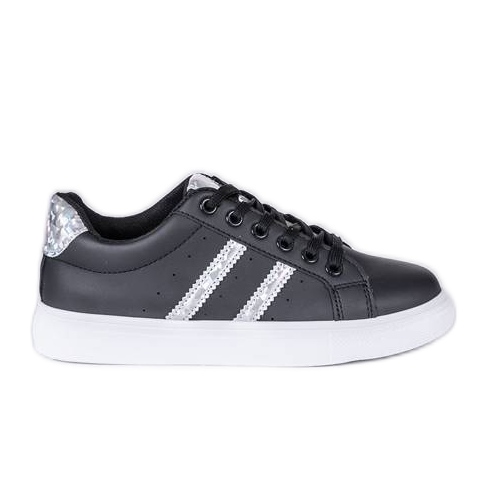 Scarpe da ginnastica nere con decorazioni di Abbie nero d'argento