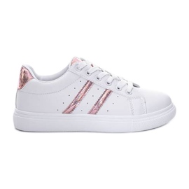 Scarpe da ginnastica bianche con decorazioni Abbie bianco rosa