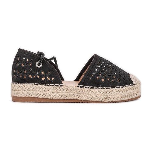 Espadrillas nere traforate Peekaboo nero
