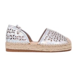 Espadrillas argento traforate Peekaboo d'argento grigio