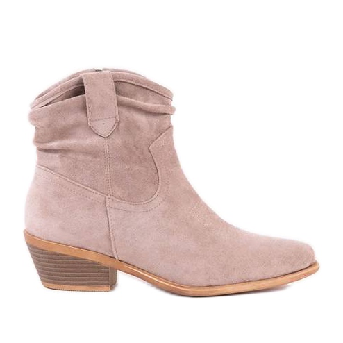Stivali da cowboy grigio-marroni sul post Bowi Bowi marrone