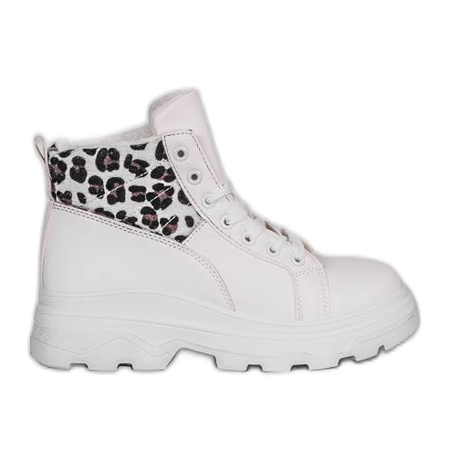 Stivali con stampa leopardata animali in bianco bianca
