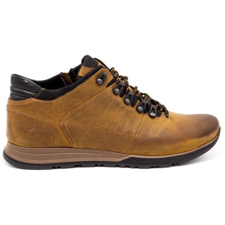 Olivier Scarpe da uomo stivaletti in pelle 920MP rosso marrone giallo