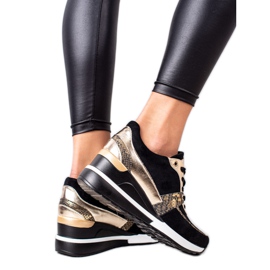 VINCEZA sneakers nere e oro nero d'oro