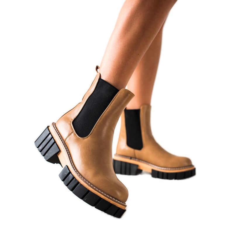 Seastar Stivali Chelsea sulla piattaforma della moda marrone