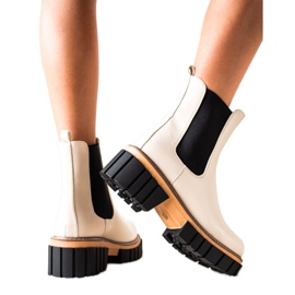 Seastar Stivali Chelsea sulla piattaforma della moda beige nero