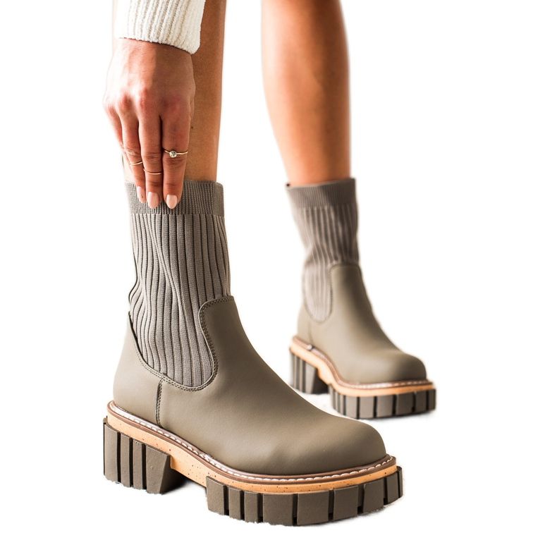 Seastar Stivaletti Stivali Jodhpur con calzino beige verde