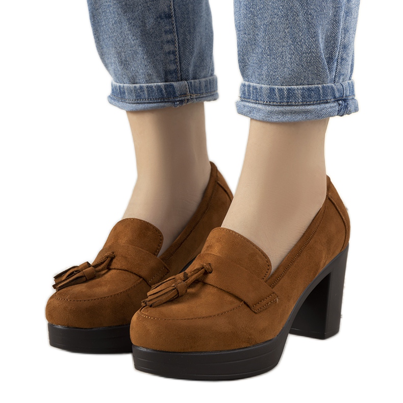 Mocassini marroni sul post Himmel marrone