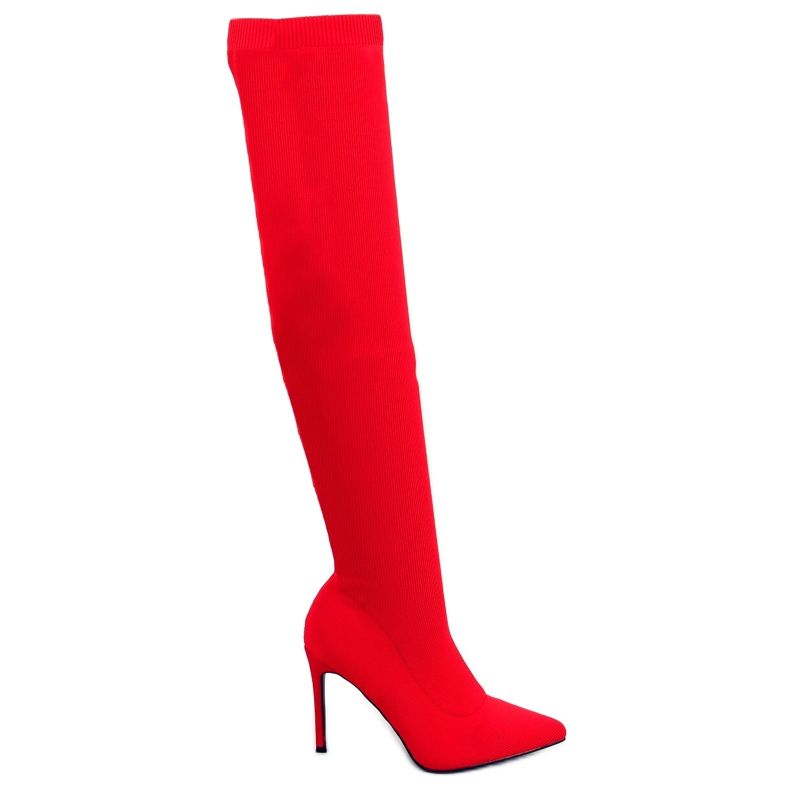 Stivali alti a calzino rosso con tacchi a spillo AT-0656-L Red