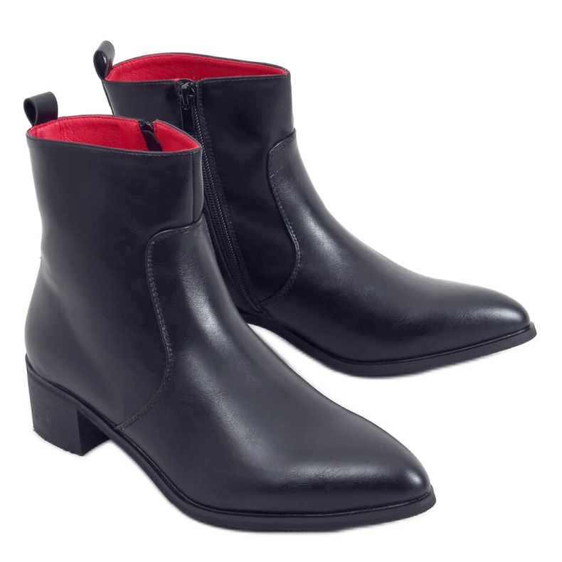 Stivali neri con tacco basso F5790 Black nero