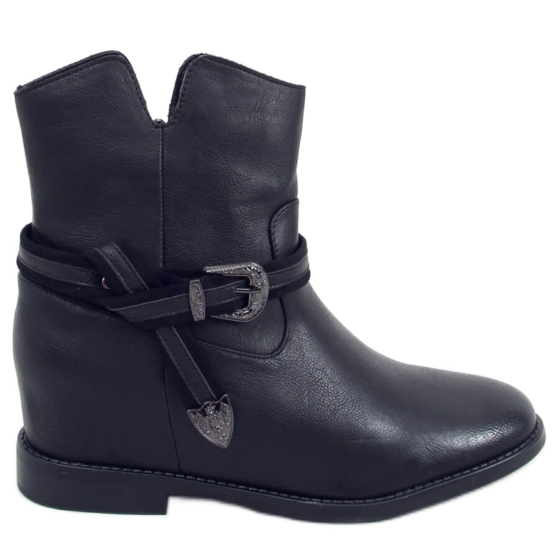 Stivali neri su una zeppa nascosta HQ239 Black nero