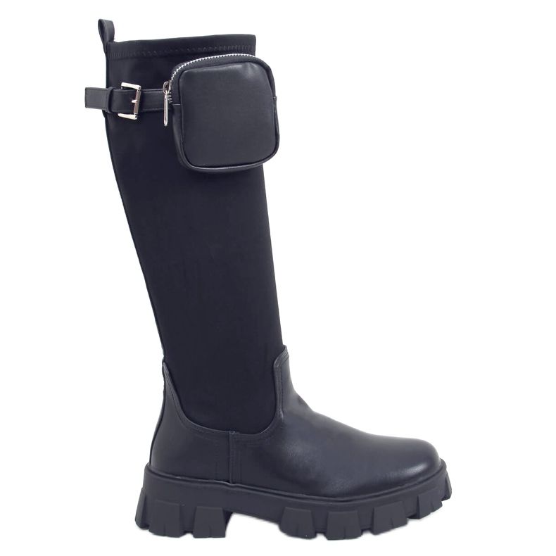 Stivali da equitazione con borsa nera FH-8S10-1 Black nero