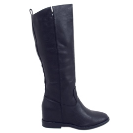 Stivali neri su una zeppa nascosta HQ243 Black nero