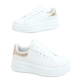 Sneakers da donna bianche T0YD8240-5 WHITE/GOLD bianco d'oro
