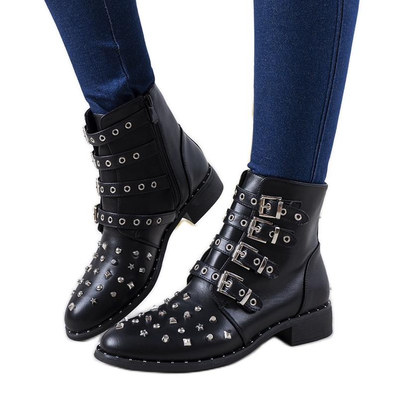 Stivali da donna neri riccamente decorati di Meier nero