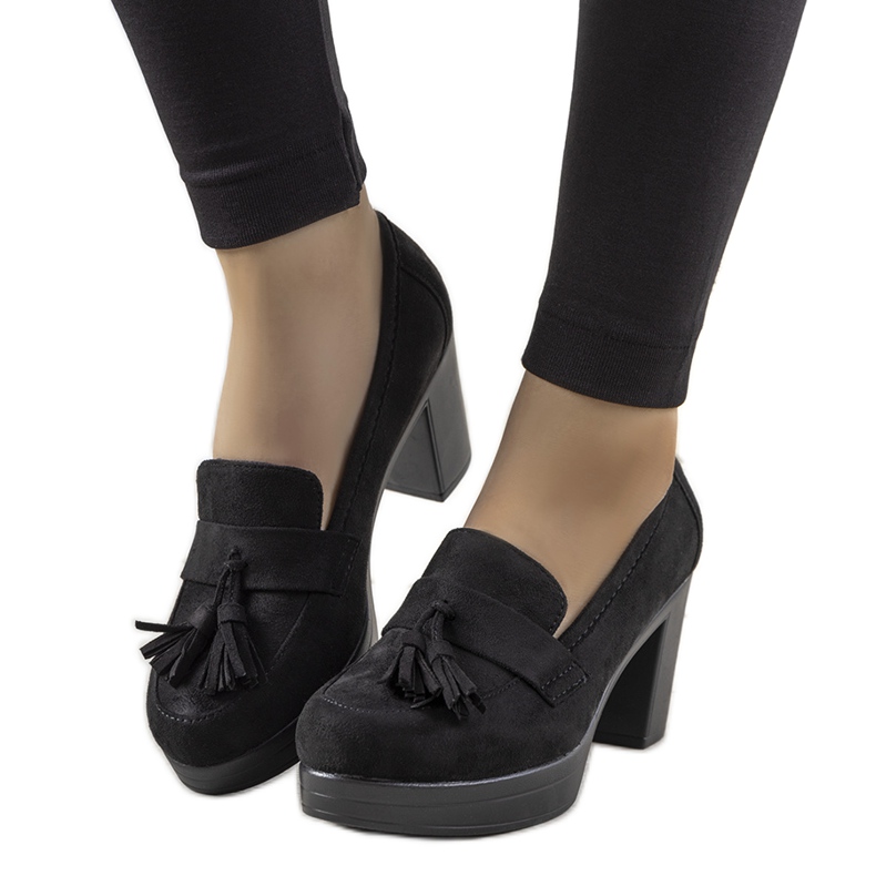 Mocassini neri sul post Himmel nero