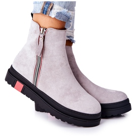 PS1 Stivaletti in pelle scamosciata Stivali Jodhpur sulla piattaforma Grey Nessa grigio