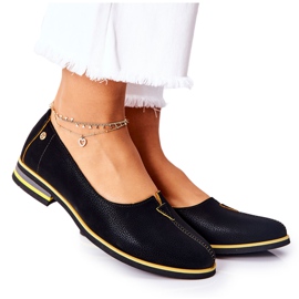 Scarpe in pelle nere Maciejka 05035-07 nero giallo
