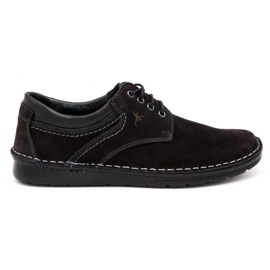 Olivier Scarpe casual da uomo in pelle 7095 nabuk nero
