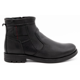 Olivier Stivaletti invernali da uomo in pelle 302MP nero