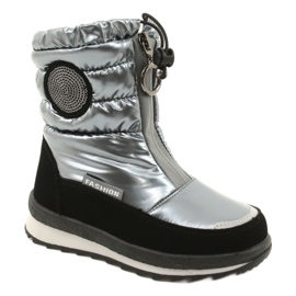 Evento Stivali da neve Stivali al ginocchio per bambini Miss❤E 21DZ23-4324 Grigio nero d'argento