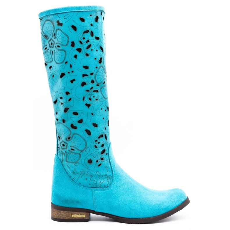 Olivier Stivaletti traforati da donna Fiori turchesi blu
