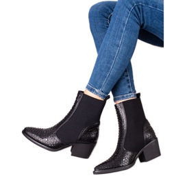 TRENDI Stivali Jodhpur alla moda neri nero