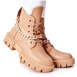 FB2 Stivali In Pelle Da Lavoro Beige Izzy marrone cachi